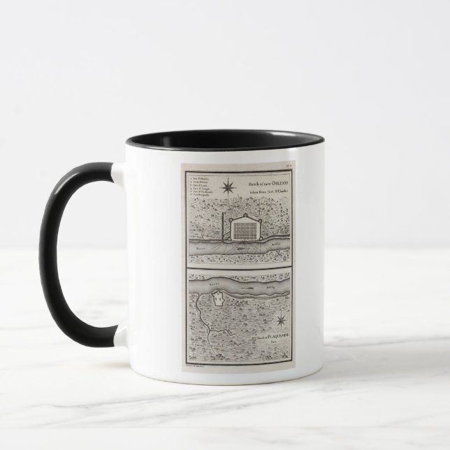 Caneca Desenho de Nova Orleans tirado da Rua Charles (Esquerda)
