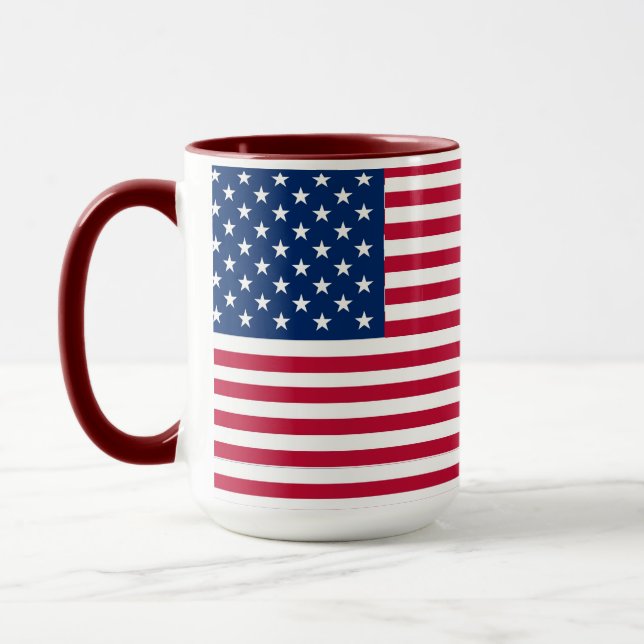 Caneca Desenho de Orgulho da Bandeira Americana dos EUA (Esquerda)