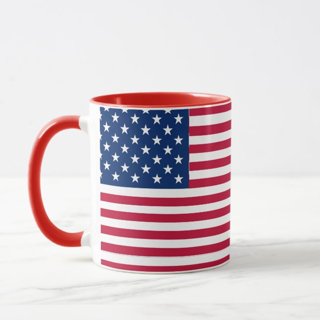 Caneca Desenho de Orgulho da Bandeira Americana dos EUA (Esquerda)