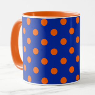Caneca Desenho de padrão de bolinhas pontilhadas laranja