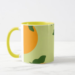 Caneca desenho de padrão laranja