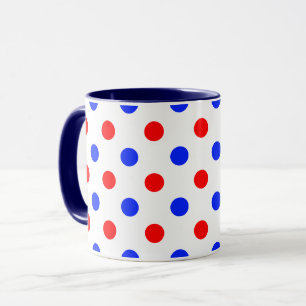 Caneca Desenho de Pontos Brancos Vermelhos e Azuis