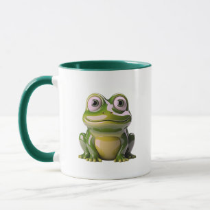 Caneca Desenho de Rã Bonito Olhos Grandes Expressão Adorá