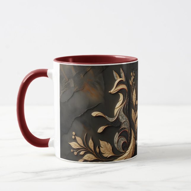 Caneca Desenho de Raposa Elegante Fantasia (Esquerda)