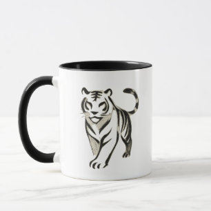 Caneca Desenho de Tigre Andando - Design de Tigre