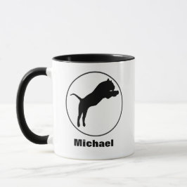 Caneca Desenho de Tigre Preto em Moldura Circular Persona