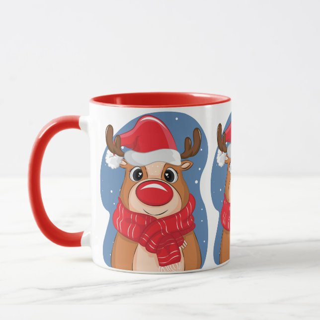 Caneca Desenho de veado de Natal (Esquerda)