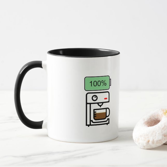 Caneca Desenho de vício em café (Com Donut)