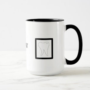 Caneca Desenho Dental, Dente e Escova de Dentes