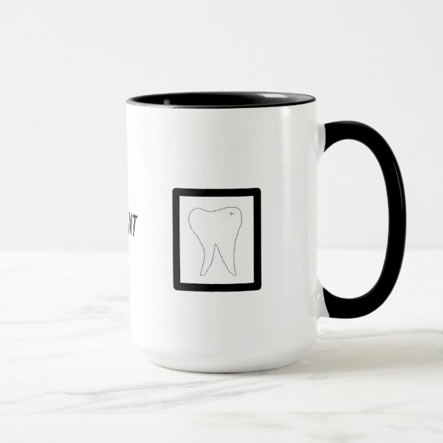 Caneca Desenho Dental, Dente e Escova de Dentes (Direita)