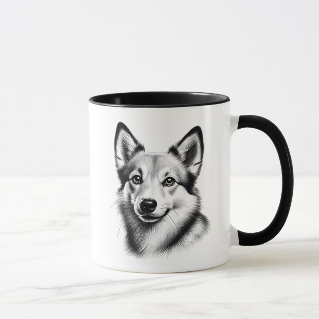 Caneca Desenho do Lundehund norueguês (Direita)