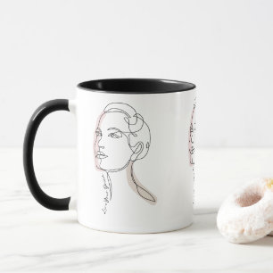 Caneca Desenho em Linha da Arte da Mulher - Viva os seus 