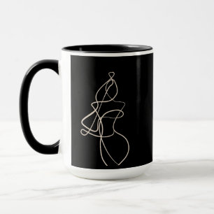 Caneca Desenho feminino. Line Art