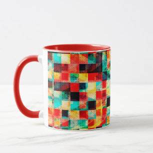 Caneca Desenho geométrico colorido brilhante