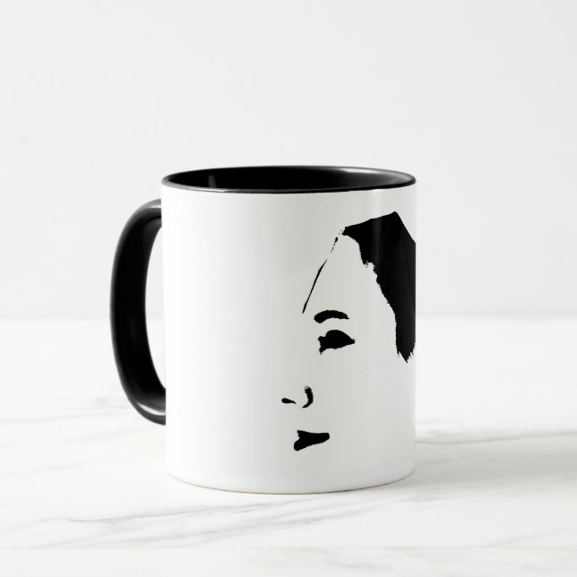 Caneca Desenho Minimalista Desenho Mulher Menina Face (Frente Esquerda)