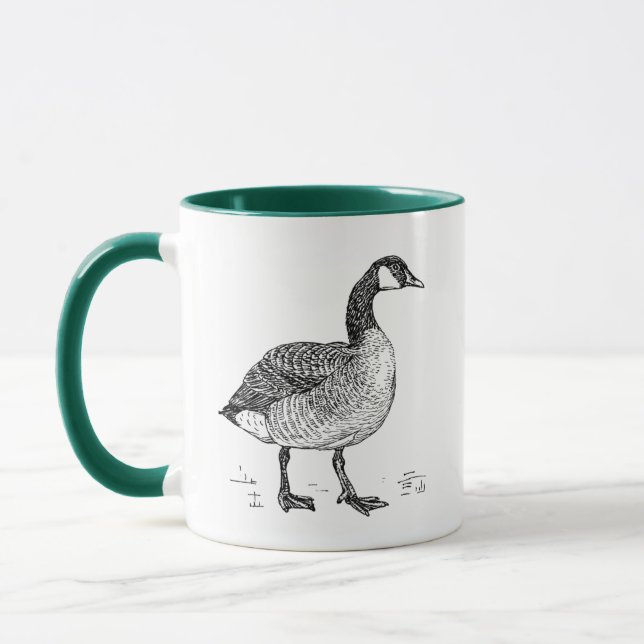 Caneca Desenho Natural De Ganso Canadense De Belas Artes (Esquerda)