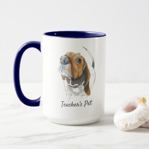 Caneca Desenho original realista do Hound Basset personal