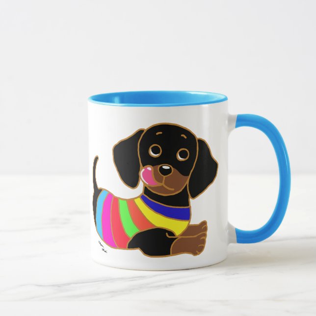 Caneca Desenhos animados 2 do Dachshund (Direita)