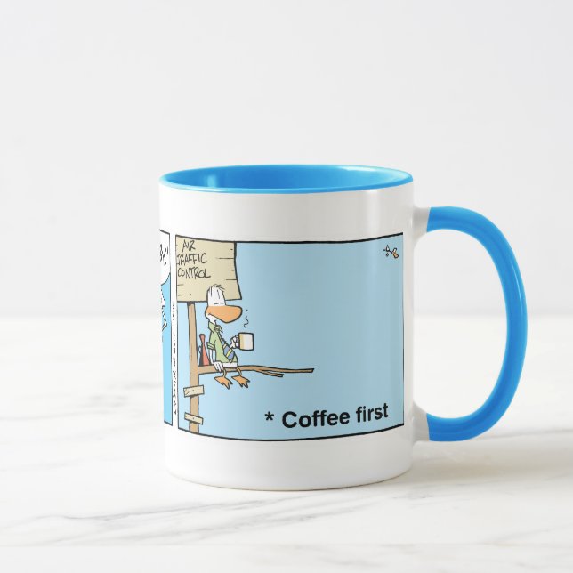 Caneca Desenhos animados do café de controlador aéreo (Direita)