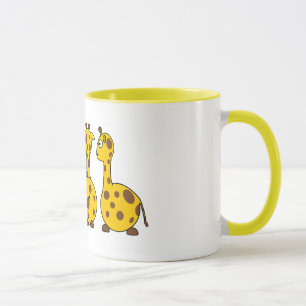 Caneca Desenhos animados dos girafas