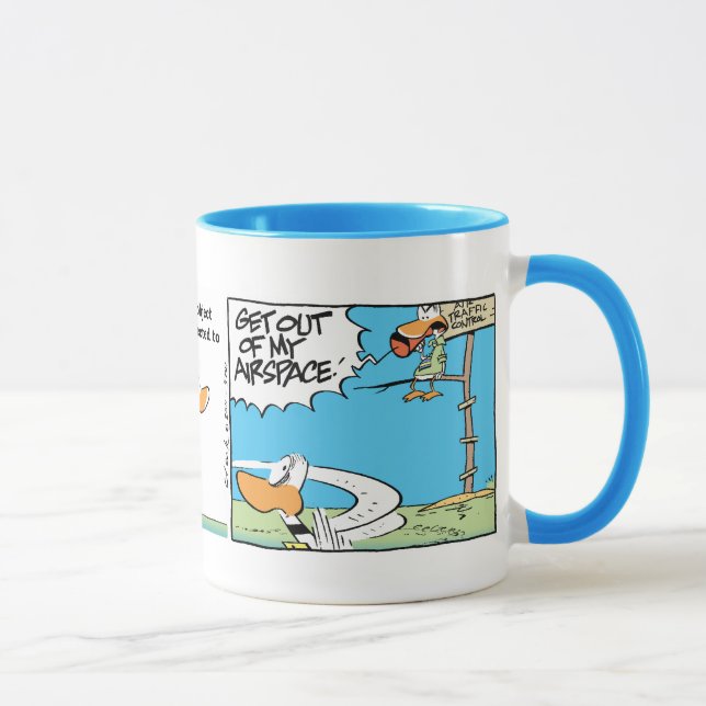 Caneca Desenhos animados engraçados de controlador aéreo (Direita)