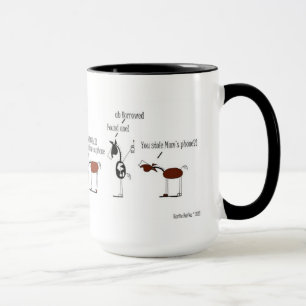 Caneca Desenhos animados engraçados do cavalo e do asno