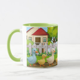 Caneca Desenhos de Patos Fofos para Crianças