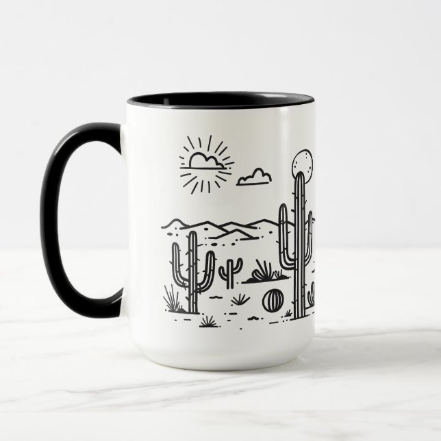 Caneca Desert Landscape with Cacti nature (Esquerda)