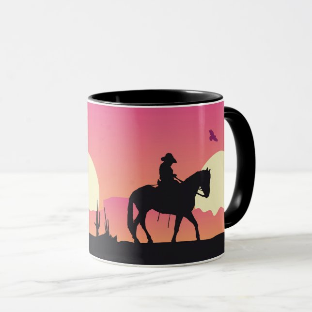 Caneca Deserto de Sunset Rosa-Rosa-Cowboy (Frente Esquerda)