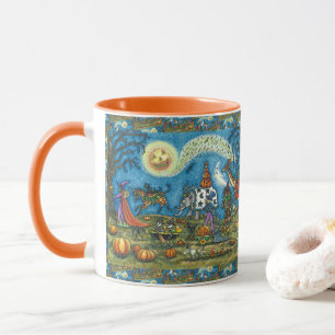 Caneca DESFILE DE HALLOWEEN Bruxa Girafa Urso Zebra Esque