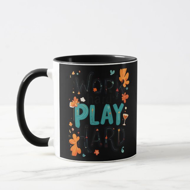 Caneca Desi. Diversão de Cotação Motivacional do Duro par (Esquerda)