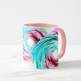 Caneca Design Abstrait aux Couleurs Pastel.
