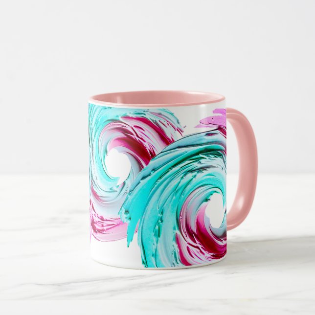 Caneca Design Abstrait aux Couleurs Pastel. (Frente Esquerda)