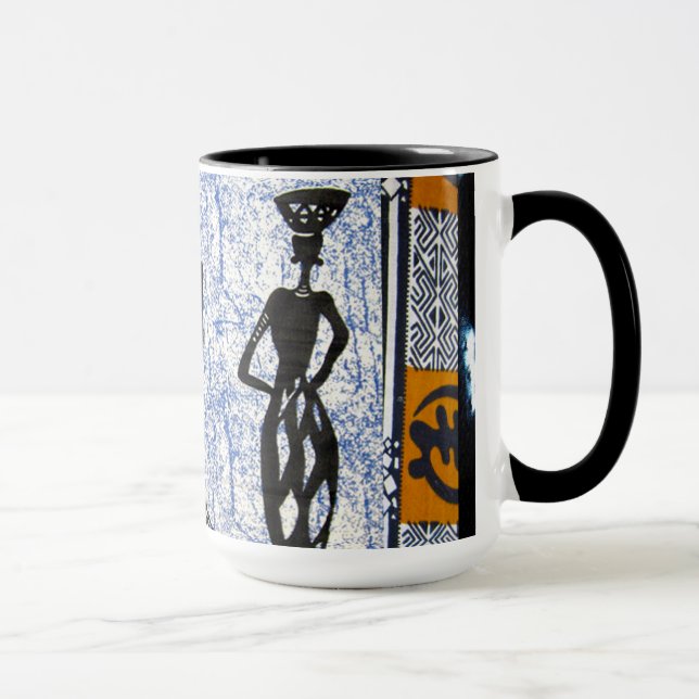 Caneca Design Abstrato Africano Contemporâneo (Direita)