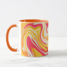 Caneca Design Abstrato Giratório em Tons Quentes