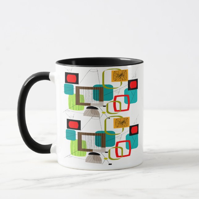 Caneca Design Abstrato Inspirado por Atômica (Esquerda)