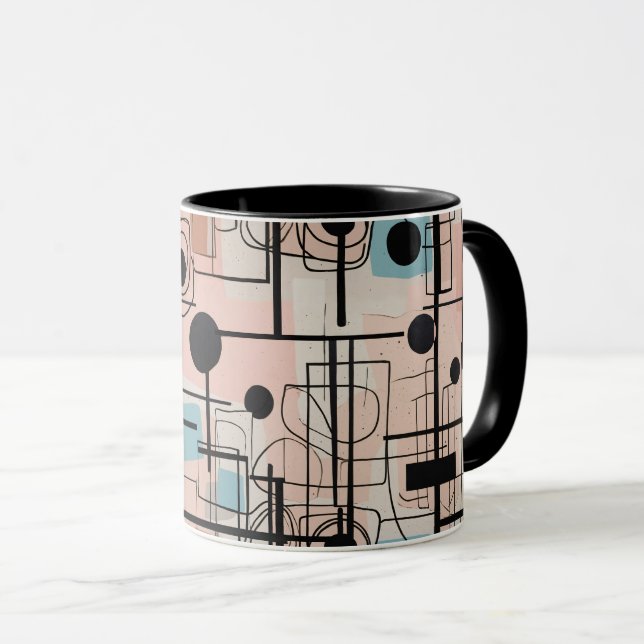 Caneca Design abstrato moderno, Travesseiro decorativo de (Frente Esquerda)