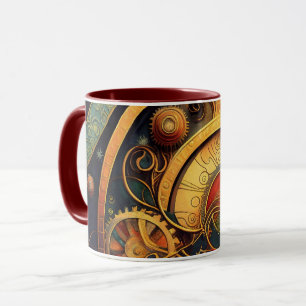 Caneca Design Abstrato Steampunk de Relógio