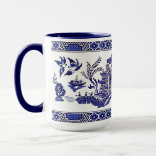Caneca Design azul de China do salgueiro