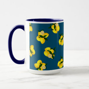 Caneca Design Azul Escuro-Limão