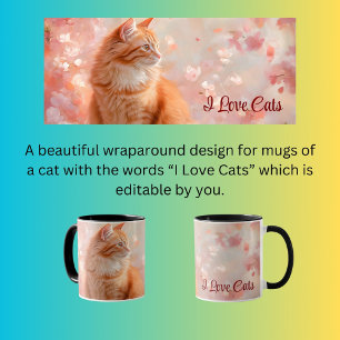 Caneca design circular com gato laranja