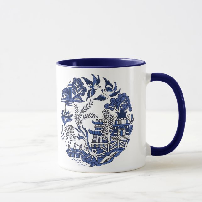 Caneca Design Clássico Azul Selvagem China (Direita)