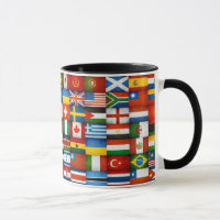 Design da colagem das bandeiras do mundo do Grunge