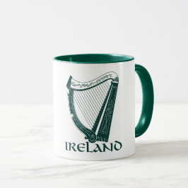 Caneca Design da harpa de Ireland, harpa irlandesa