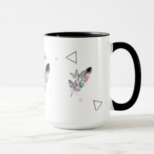 Caneca Design da Taça de Feather e Borboleta de Sorriso