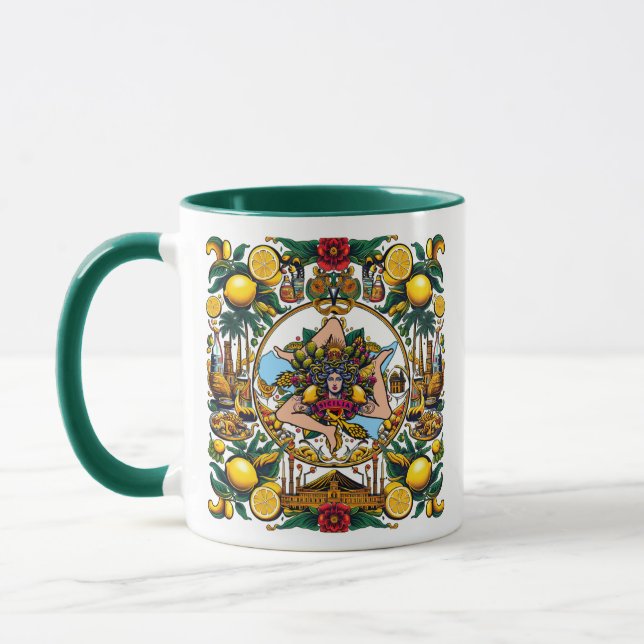 Caneca Design da Trinacria Siciliana (Esquerda)