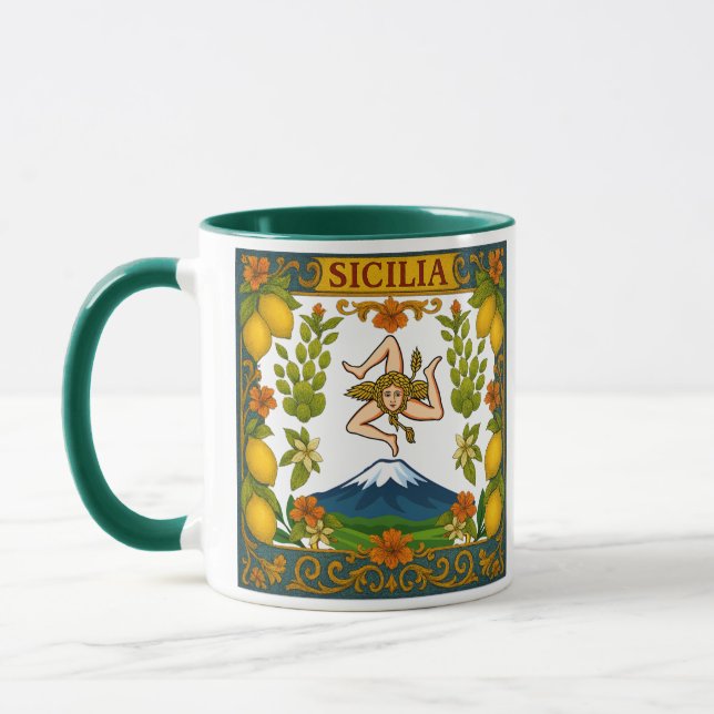 Caneca Design da Trinacria Siciliana (Esquerda)