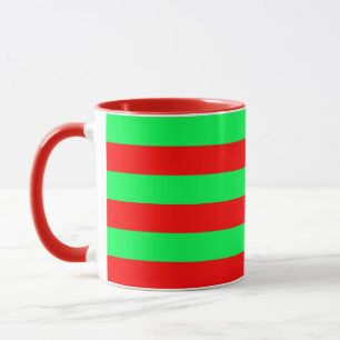 Caneca Design das faixas vermelhas e verdes