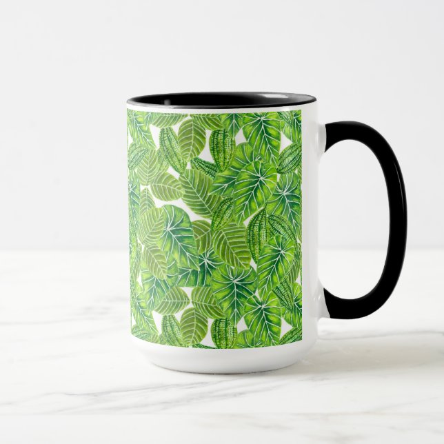 Caneca Design das folhas tropicais aquáticas (Direita)