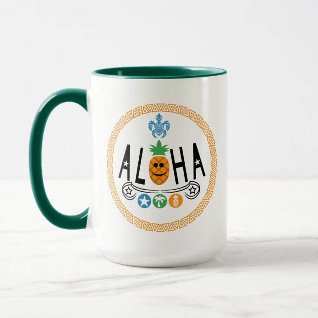 Caneca Design de Aloha Pineapple - Combo Mug (Esquerda)